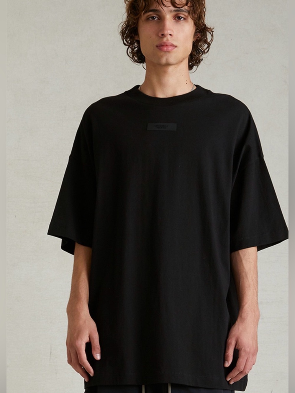 Essentials Fear of God Black Oversized Crew Neck T-Shirt Unidex Size Small - Picture 2 of 10